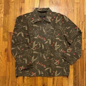 Rag & Bone Olive and Red Patterned Shirt Jacket